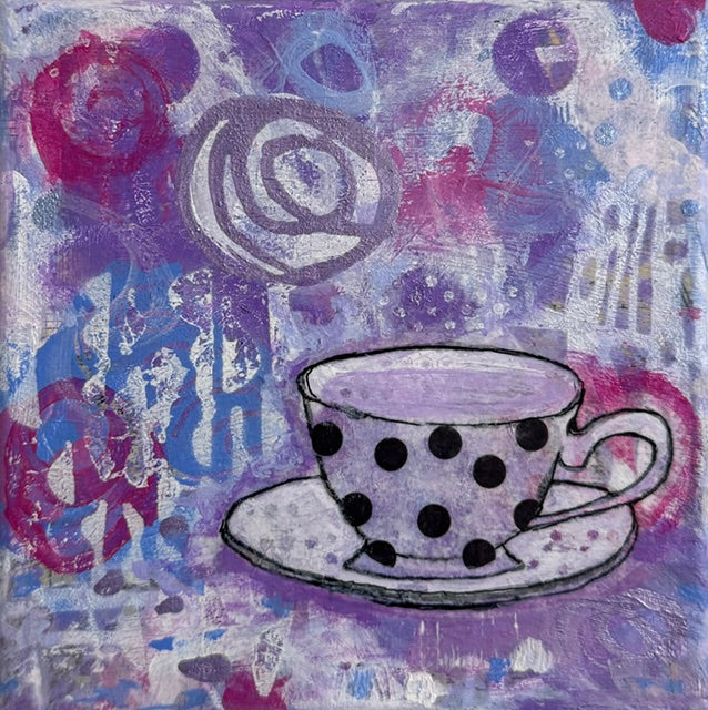 Polka Dot on Porcelain | 6 x 6 | Canvas
