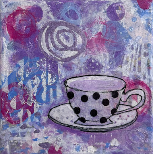 Polka Dot on Porcelain | 6 x 6 | Canvas