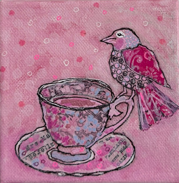 Pink Perch | 4 X 4 | Canvas