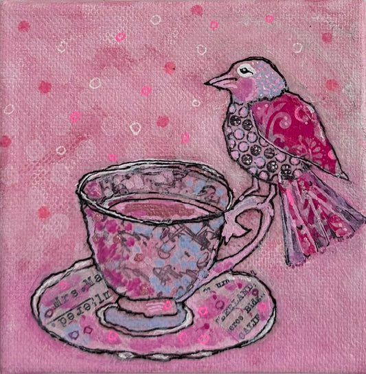 Pink Perch | 4 X 4 | Canvas